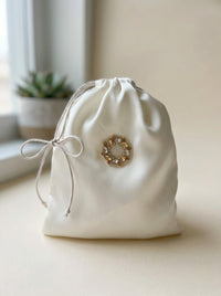 Ivory Vow silk pouch