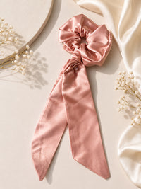 Rose Petal blush pink silk scrunchie hero