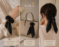 Endless ways to wear the Midnight Whisper — wrist accessory, bag charm, hair tie wrap